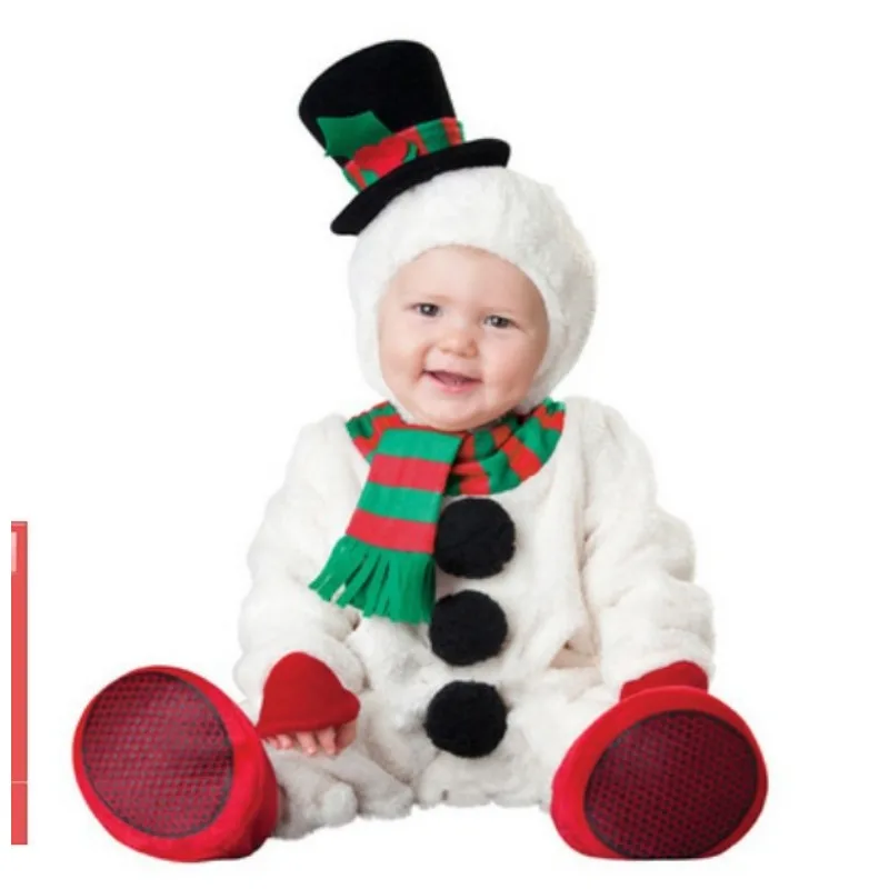 Santa Claus Elf Dress Show Christmas Tree Dress Baby Park Jumpsuit Elk Snowman Modeling Clothing