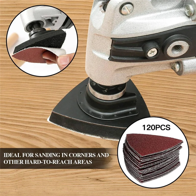 

ABHB-246Pcs Comprehensive Oscillating Tool Sanding Pad Kit With Triangle And Finger Pads, Includes 240Pcs Sandpaper