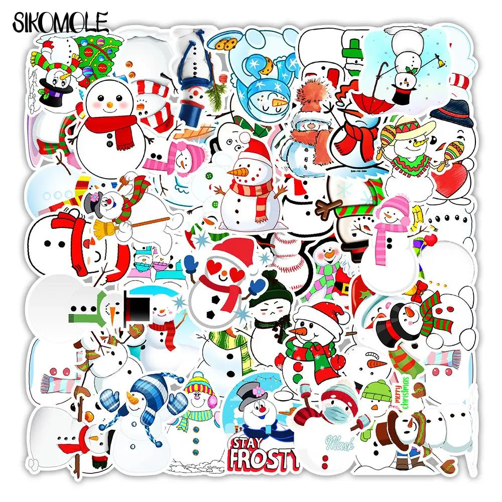 10/30/50PCS Cartoon Christmas Stickers Santa Claus Snowman For Kids Toys Book Decorative Sticker DIY Stationery Decal Sticker F5