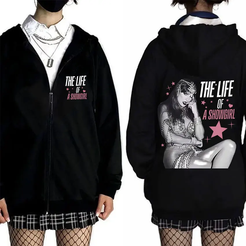 

The Life of A Showgirl Album 2025 Merch Zipper Hoodie Men Women Fashion Casual Oversized Zip Up Jacket Unisex Zip Up Sweatshirt