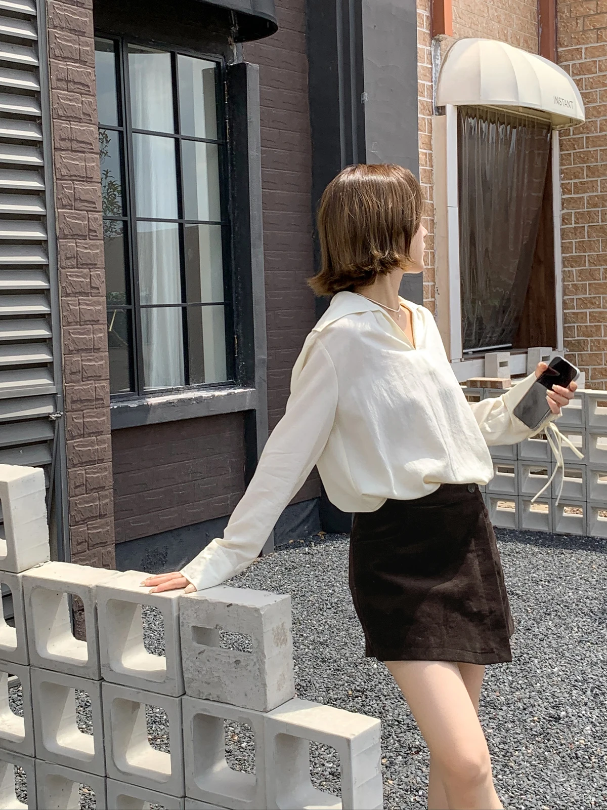 

Ferrara 2025 Autumn New Sle Women's Long Sve Collared irt Light Color Soda Yellow Korean Loose Fit Rasele Rayon Blend