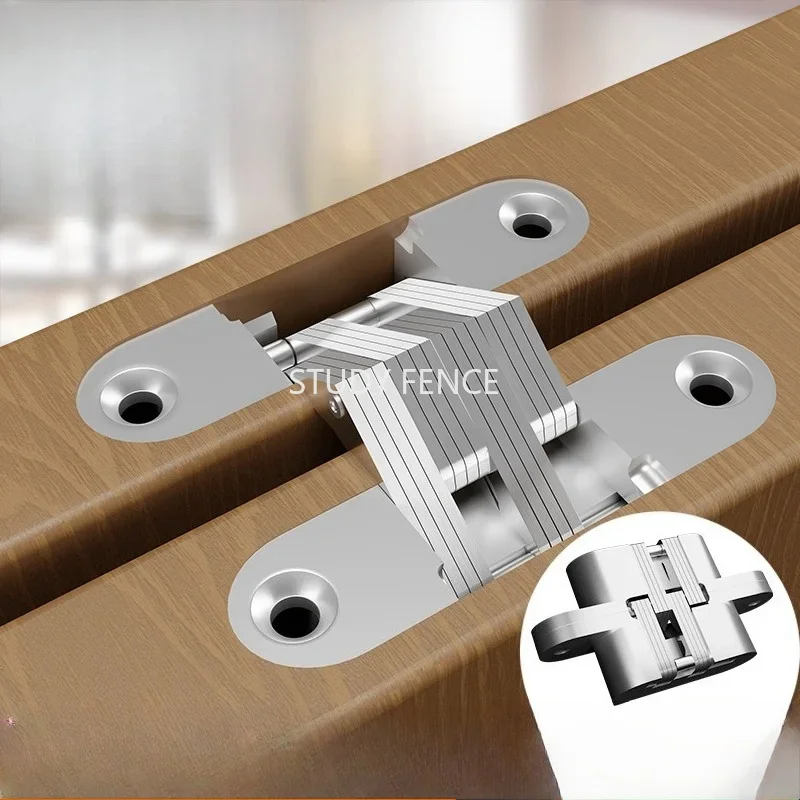2PCS Metal Concealed Cross Hinge Household Door Hinges 180 Degree Folding Hinge Used for Cabinets and Doors Hardware Accessories