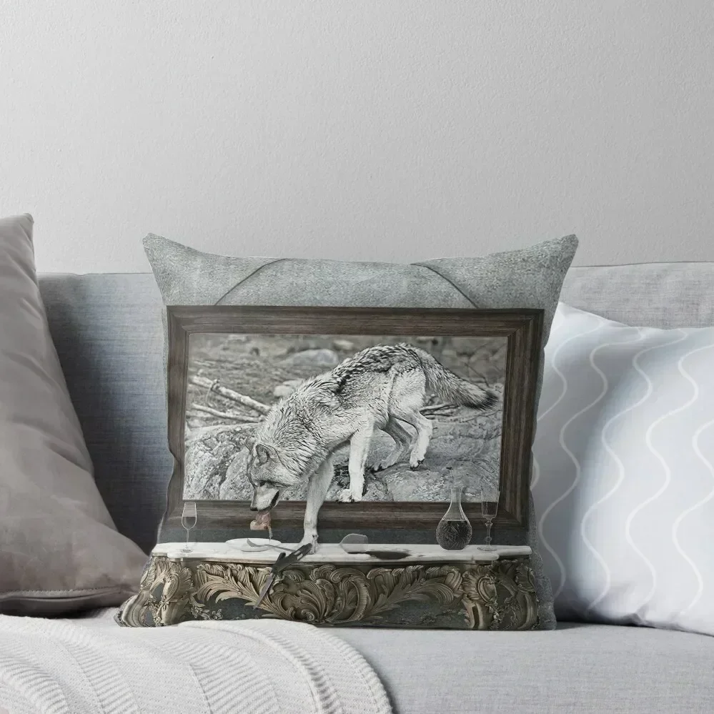 

Timber wolf Out of Frame Throw Pillow Luxury Pillow Cover Marble Cushion Cover Sofa Pillow Cover Decorative Sofa Cushions