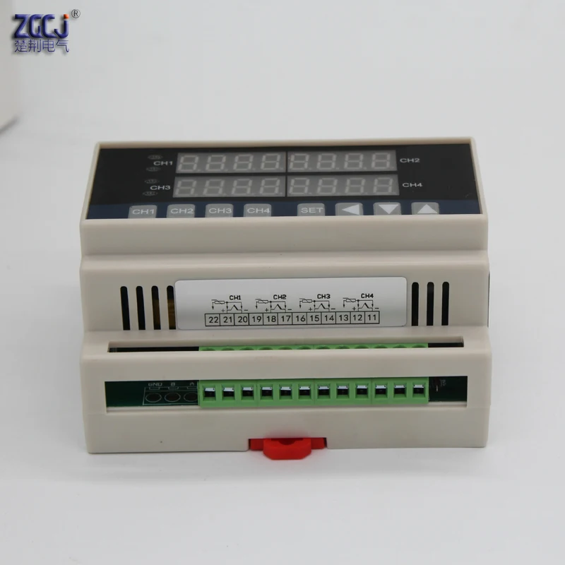 24VDC Din 4 ways temperature controller multipoints 4 channels digital thermostat Relay or SSR output
