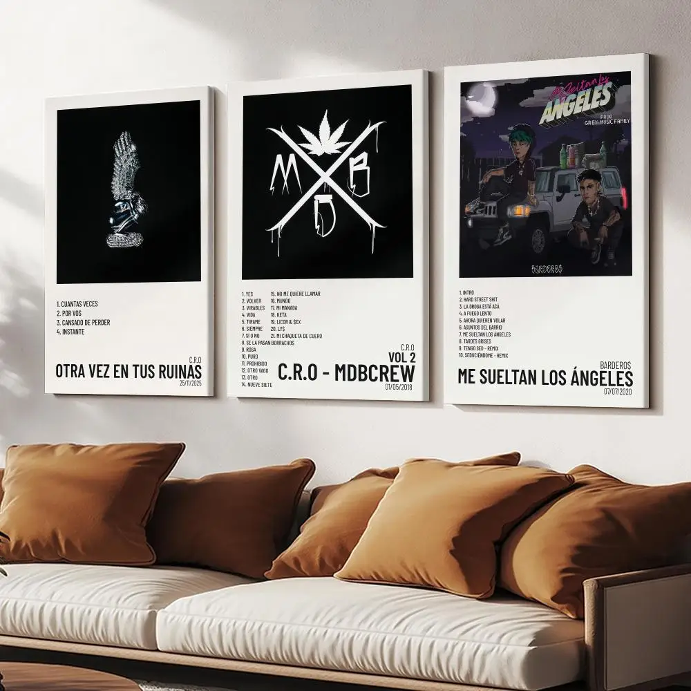 A-argentina C.R.O Album Painting Calligraphy Wooden Framed Canvas Poster Wall Art HD Waterproof Print Home Decor