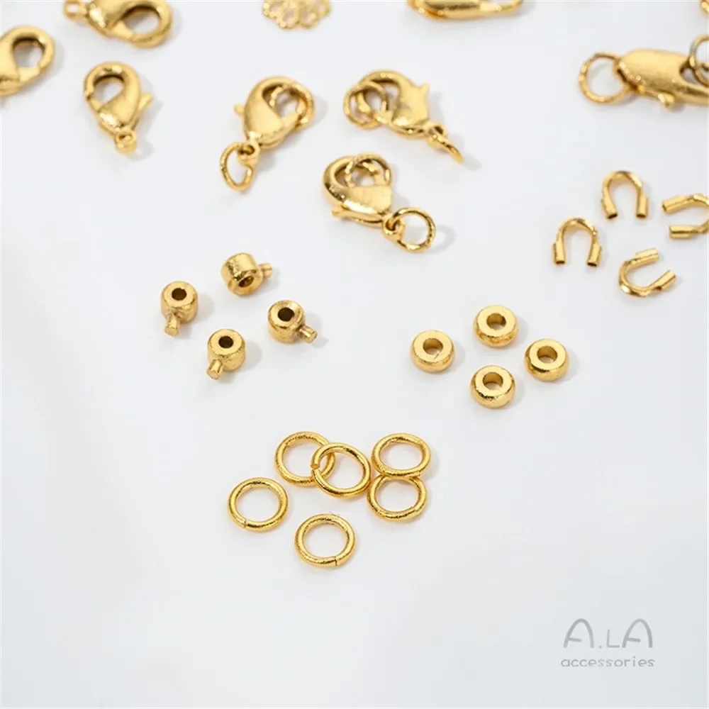 

Sand Gold Accessories Lobster Spring Buckle Open Ring Flower Tray Hat Bag Buckle Tail Buckle Septum Cut Face Septum Beads