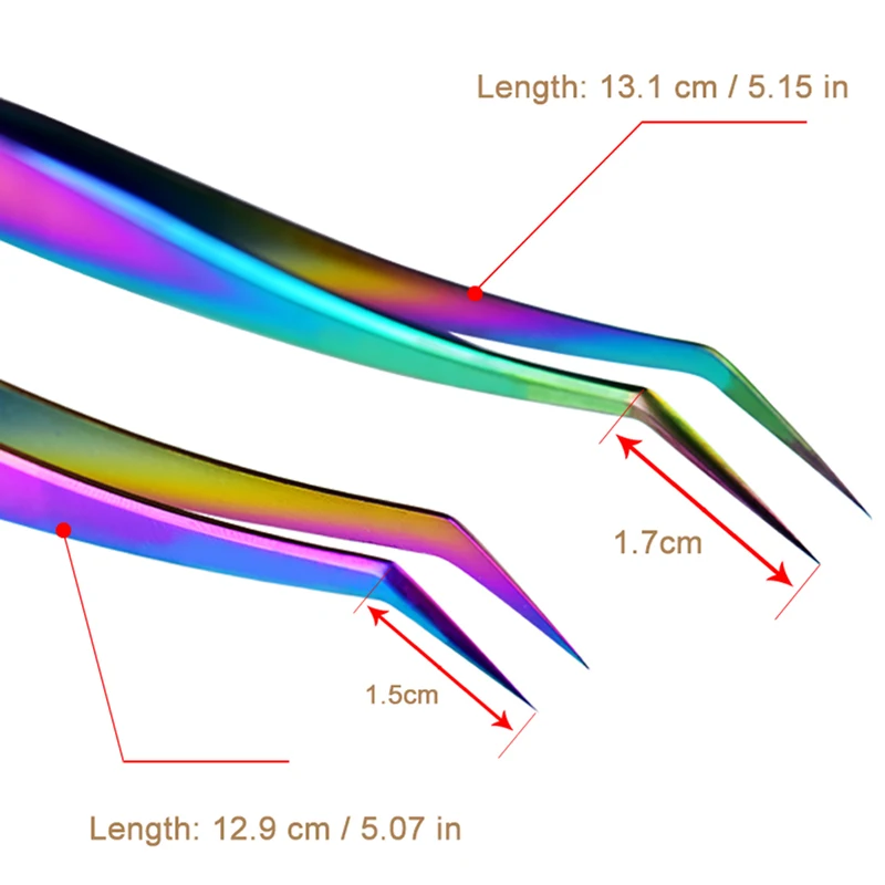 Yelix kolorowe pęsety do rzęs ze stali nierdzewnej zakrzywione proste na szczypce do rzęs klip profesjonalne narzędzia do przedłużania rzęs