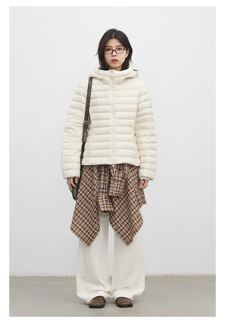 CHIC VEN Women's Down Coats Solid Hooded Female 90 White Down Jacket Slim Lightweight Warm Casual Overcoat Autumn Winter 2026