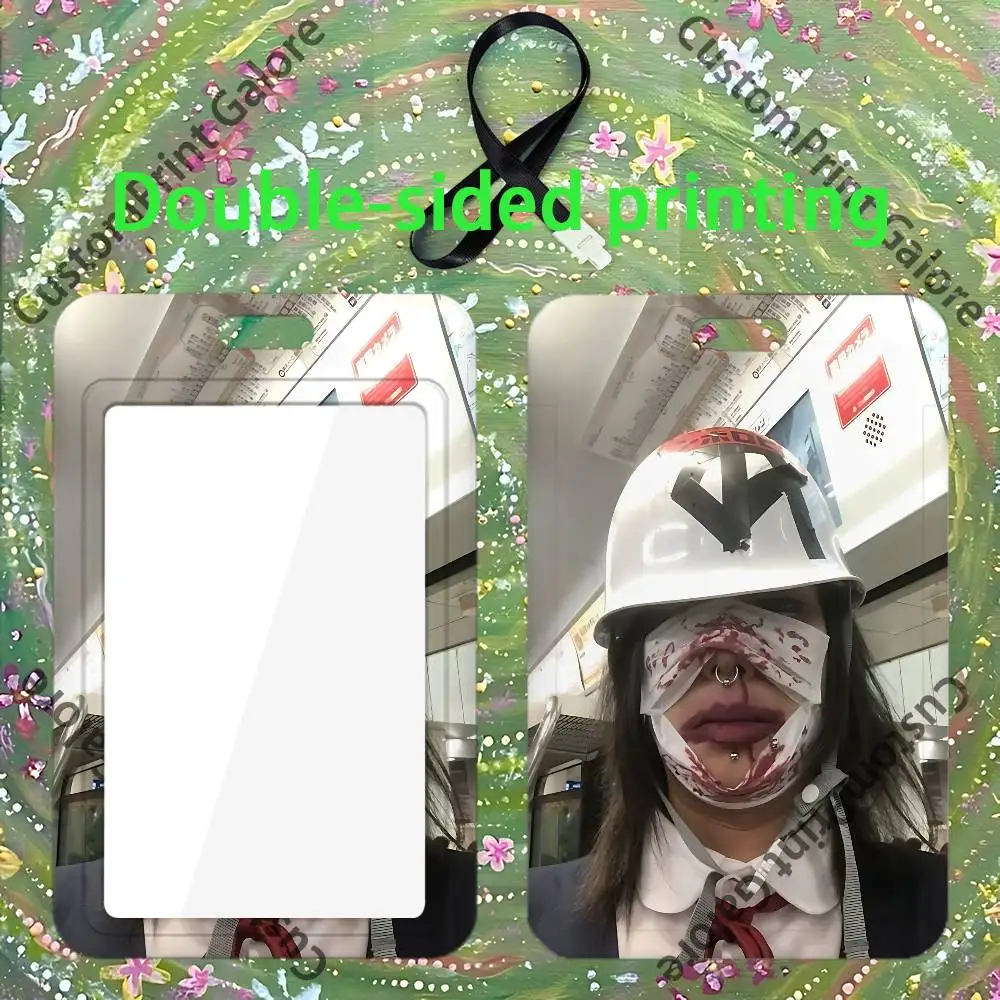 S-Senketsuakochans Clear PVC Card Holder for Idol Photocards,Meal Campus Cards Display Keychain Pendant