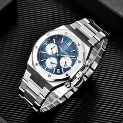 PAGANI DESIGN-Sapphire Sports Watch Masculino, Aço Inoxidável, Relógio de Luxo Japão, Cronógrafo Top, Relógio de Quartzo Automático, VK63, PD1707