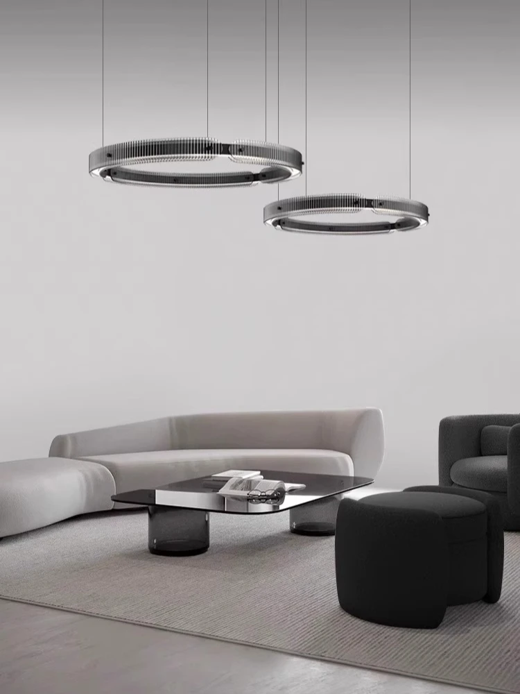 Italian minimalist living room main light, grand modern minimalist circular glass bedroom dining room pendant light