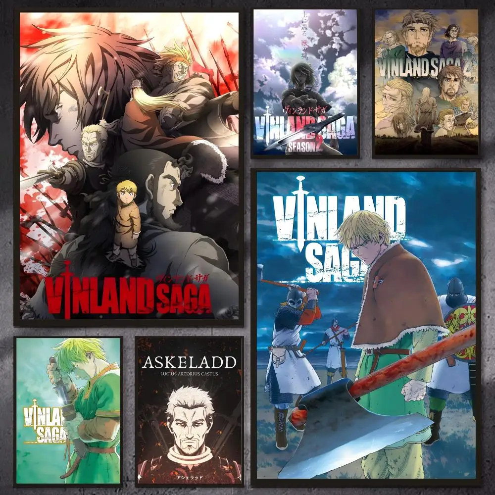 Póster de anime V-Vinland SagaS 2025, arte de pared versátil, impermeable, autoadhesivo, decoración para cualquier espacio, regalo ideal