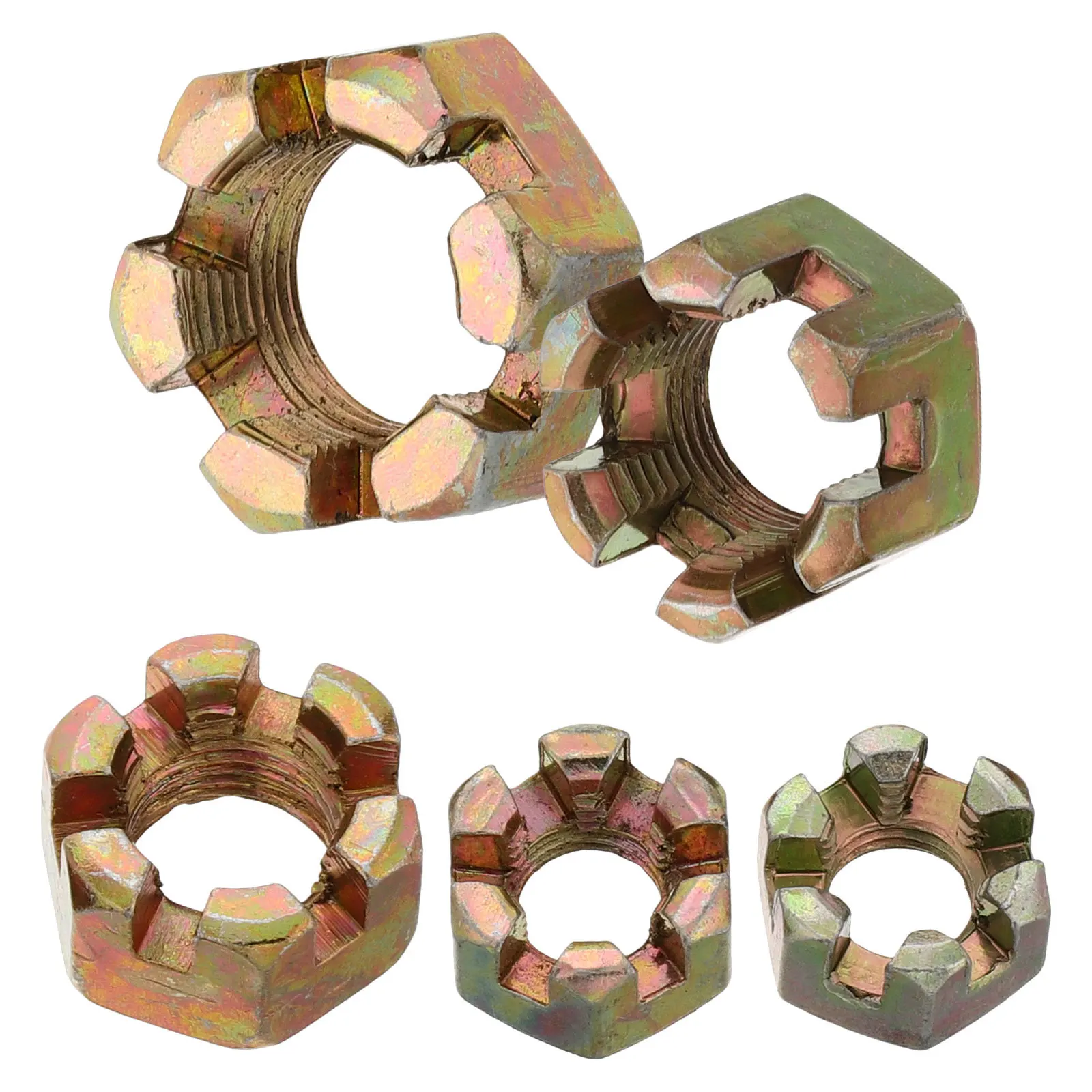 

5Pcs Motorcycle Steering Stem Kit Durable Tie Rods Castle Nut Tools for Go Karts Atvs Off Kit Nut