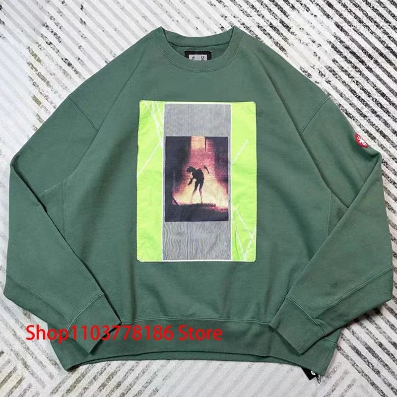 Japanese Poster Print C.E Hoodie Pullover Men Women Loose Casual Classic Logo Green Roundneck Long Sleeve CAVEMPT Tops