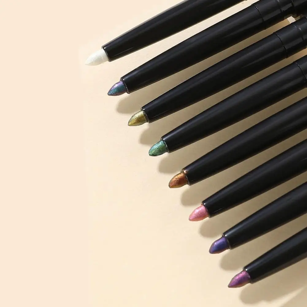글리터 오로라 아이라이너 펜 멀티 크롬 아이라이너 지속적인 반짝임 메탈릭 아이섀도우 라잉 실크웜 그린 퍼플 메이크업 피그먼트