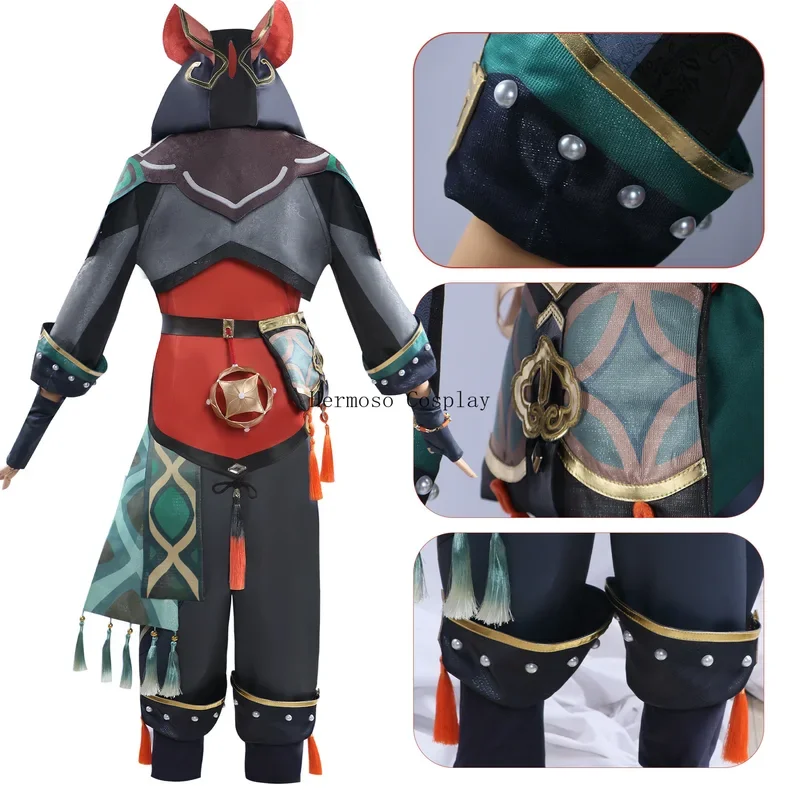 Gaming Cosplay Game Genshinimpact Gaming Cosplay Costume Wig Full Set Lion Dancing Boy Men's Role Play Carnival Party Clothes