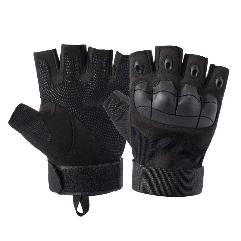 Moto Cycling Biker Racing Riding Motorcycle Fingerless Gloves Leather Protective Gear Motocross Motorbike Scooter