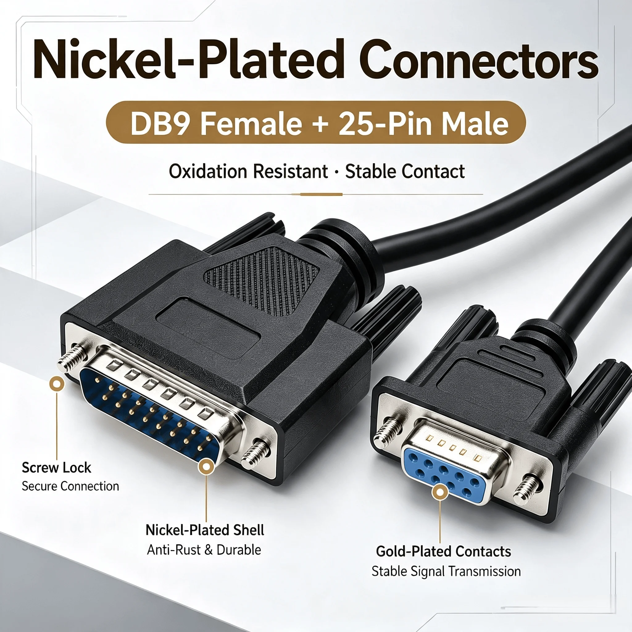 PC-TTY Programming Cable for Siemens S5 PLC 6ES5734-1BD20, DB9 Female to 25-Pin Male, 5V Upload Download Data Cable