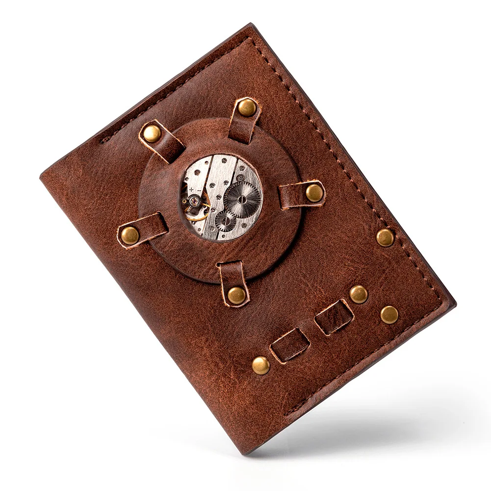 Money Bag Steampunk Retro Creative Zero Wallet Women's Short Metal Men's Wallet card holder purse Carteira