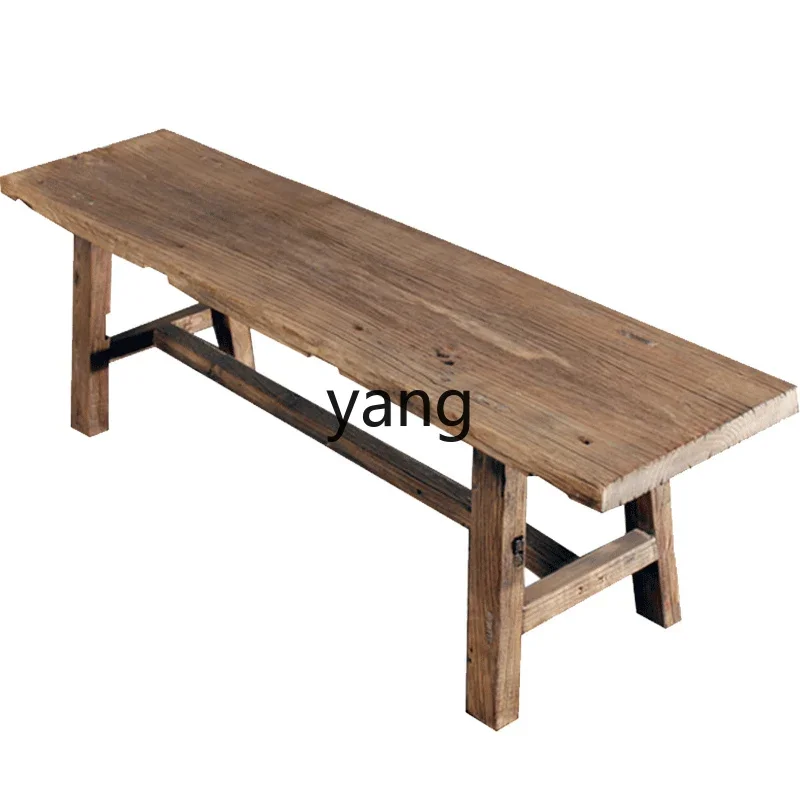 CX  quaint era pastoral solid wood stool simple old elm old door panel bench