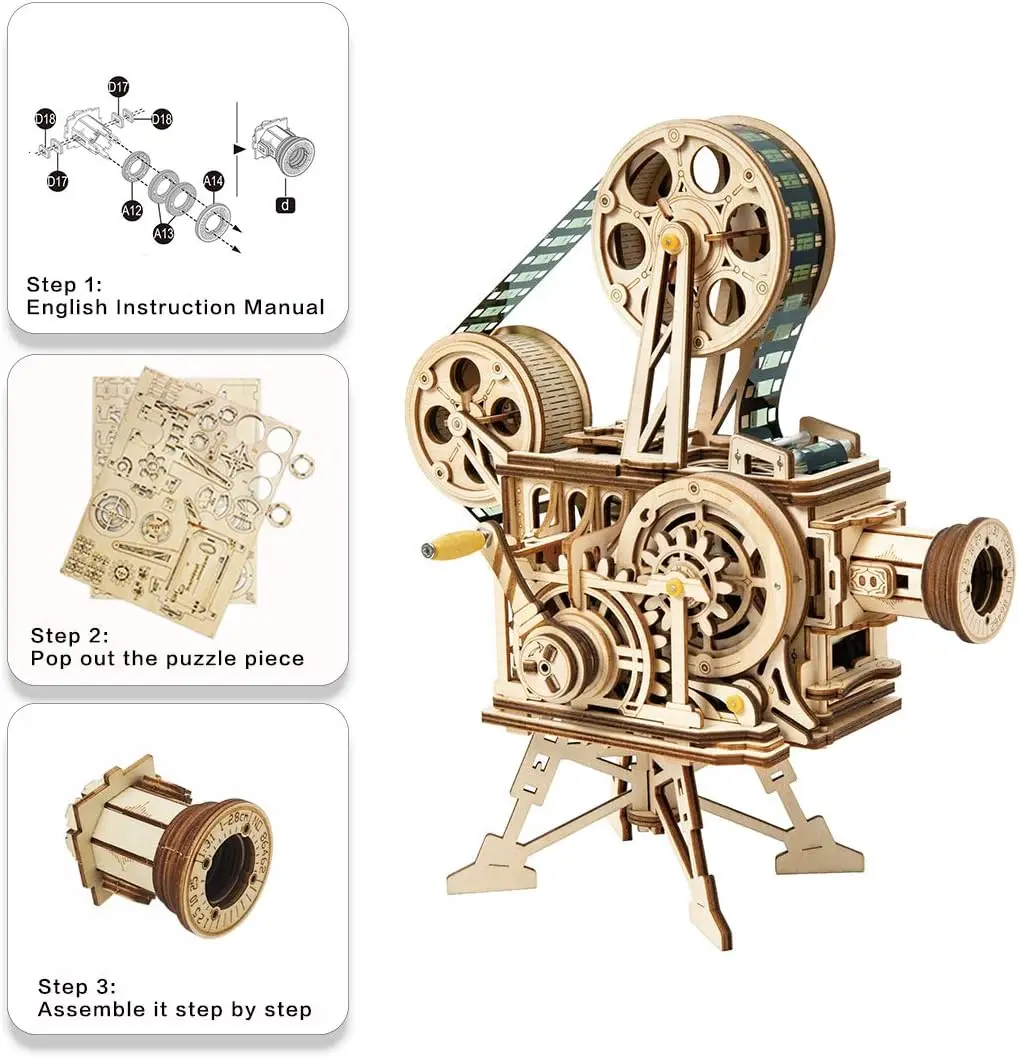 لغز خشبي ثلاثي الأبعاد للبالغين - مجموعة بناء نموذج فيتاسكوب - حرفة عرض خشبية عتيقة للبالغين #3