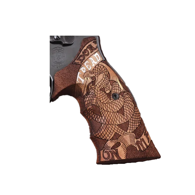 KSD Brand Smith Wesson K/L/X - Frame Round Butt Compatible Walnut Grip