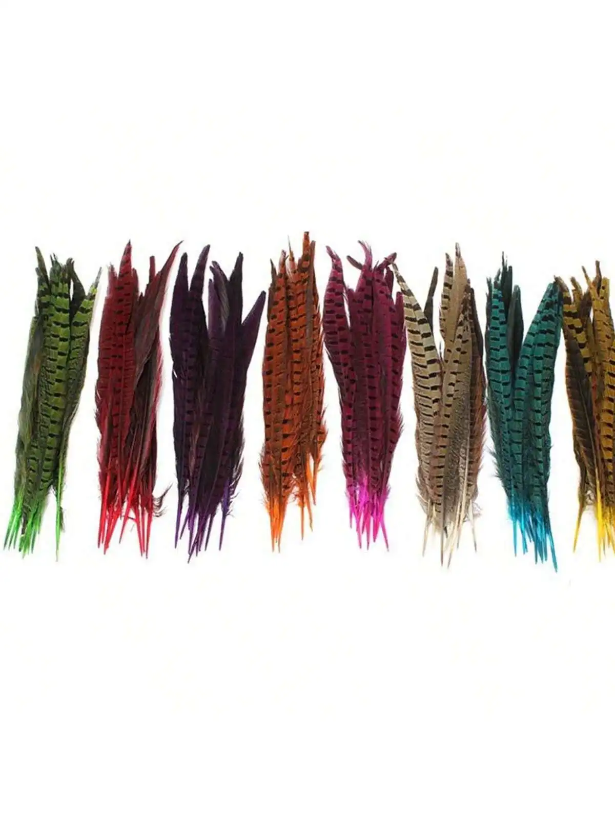 Set of 5pcs Natural Dyed Pheasant Tails Feathers 12-14 Inch DIY Decoration (Natural)