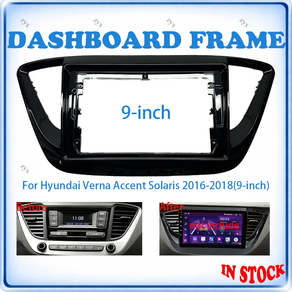 

Car Radio Fascia Frame For Hyundai Verna Accent Solaris 2016 9 inch Wiring Harness Power Cable Car Accessories Plug & Play