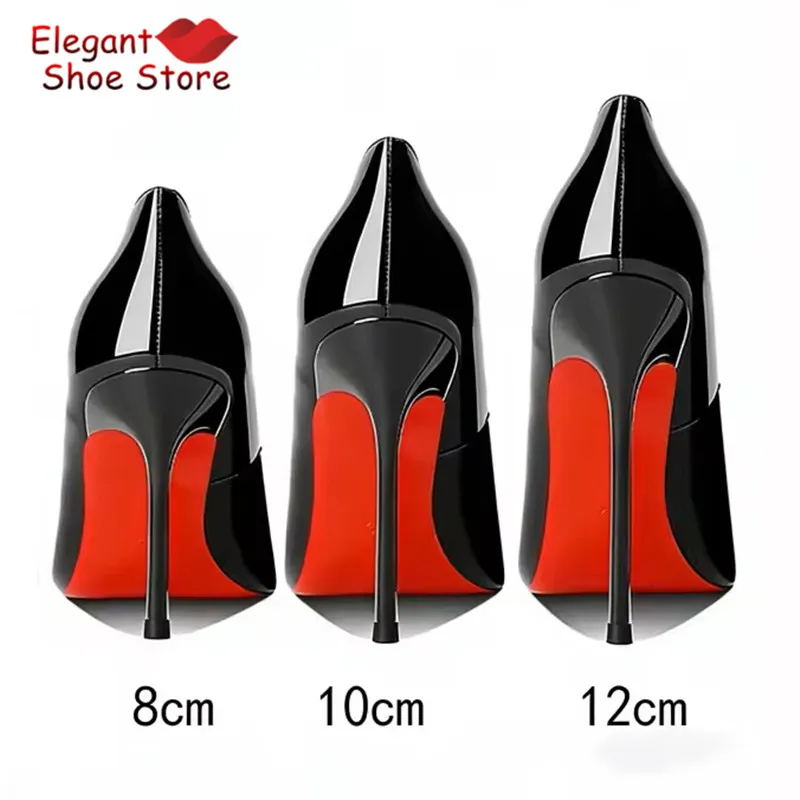 

Trend Patent Leather 12CM High Heels for Women Luxury Pointed Toe Shallow Stiletto Pumps Elegant Sexy Party Wedding Dress Shoes