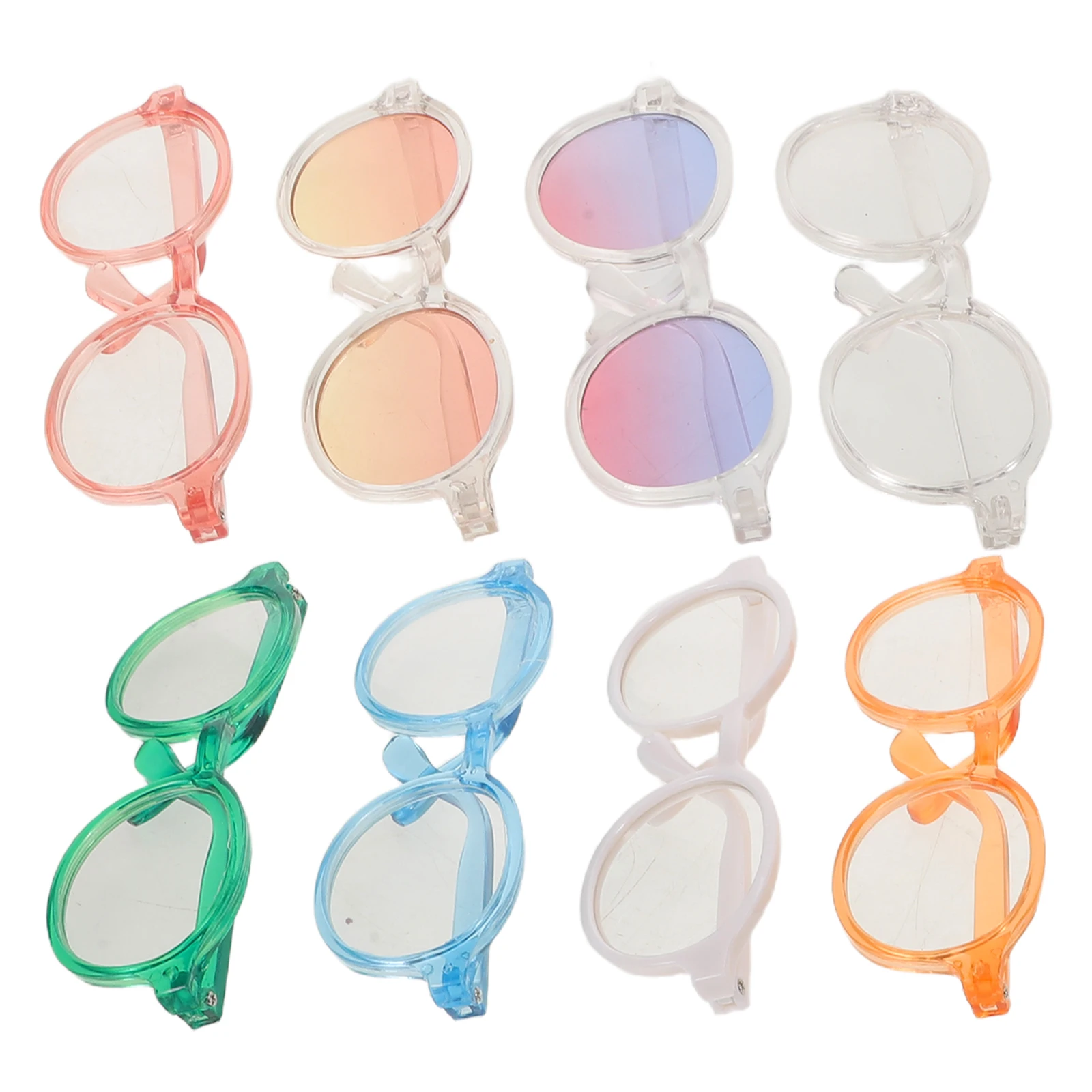 

8Pcs Cat Sunglasses Pet Retro Eyewear - Lightweight Comfortable Glasses for Small Dogs Puppies Holiday Party Photo Props