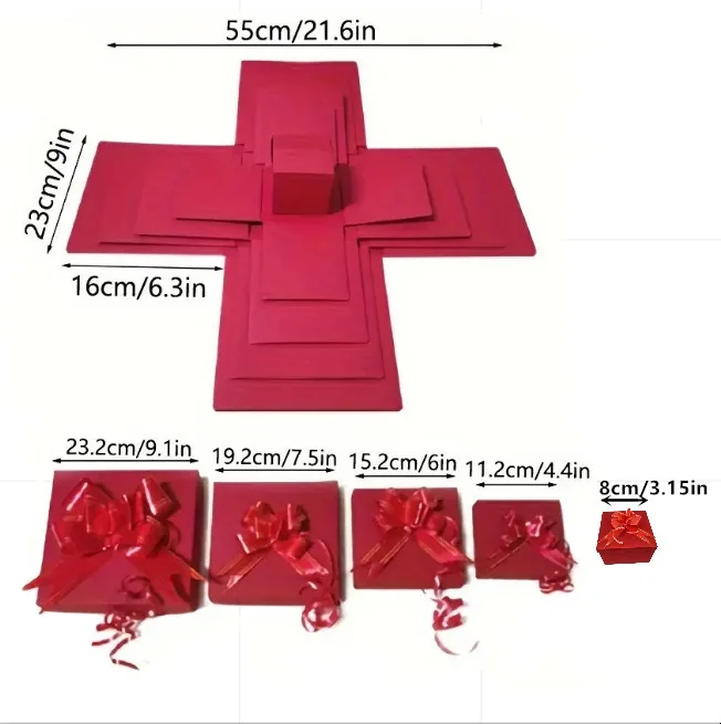 Valentinstag Geburtstag Hochzeit Jahrestag Geschenke Überraschung Explosion Box handgemachte zusammengebaute Snack Geschenkbox für DIY Weihnachten – Detail 5