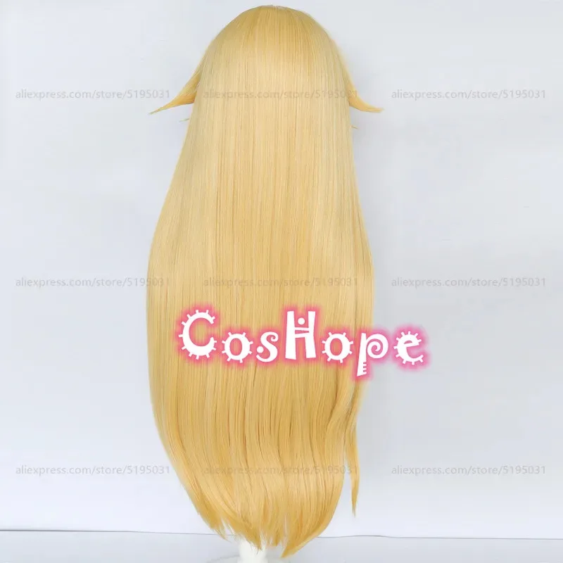 2025 Princesa Peach Mujeres Largo Recto Peluca Amarilla Dorada Anime Cosplay Pelucas Sintéticas Resistentes Al Calor