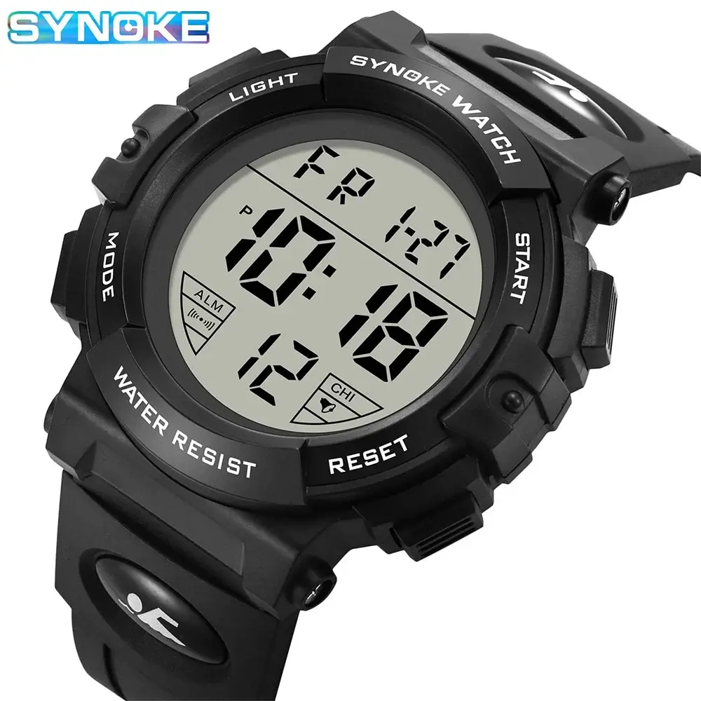 SYNOKE Outdoor Sport Watch 50M Waterproof Digital Men Fashion MultiFunction Waterproof Digital Watch Men