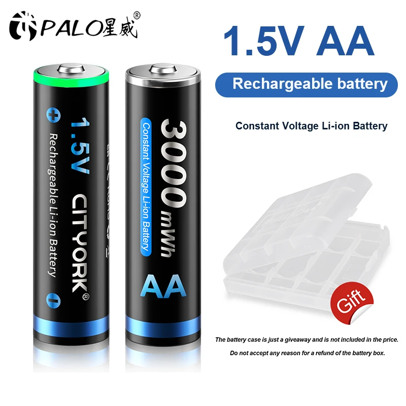 1.5V AA Lithium Rechargeable Battery 3000mWh 1.5V AA polymer Li ion Batteries AA 1.5v Rechargeable Battery for Remote Control