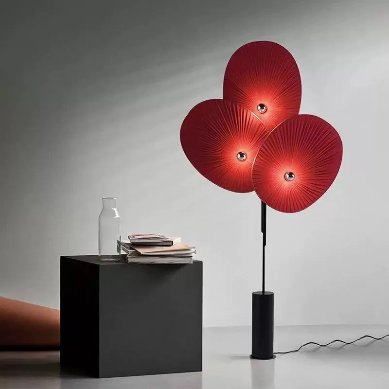 Lámpara de pie Led de hoja, arte de tela de diseño moderno nórdico, estilo antiguo medio, dibujo creativo, dormitorio, mesita de noche, luz estándar