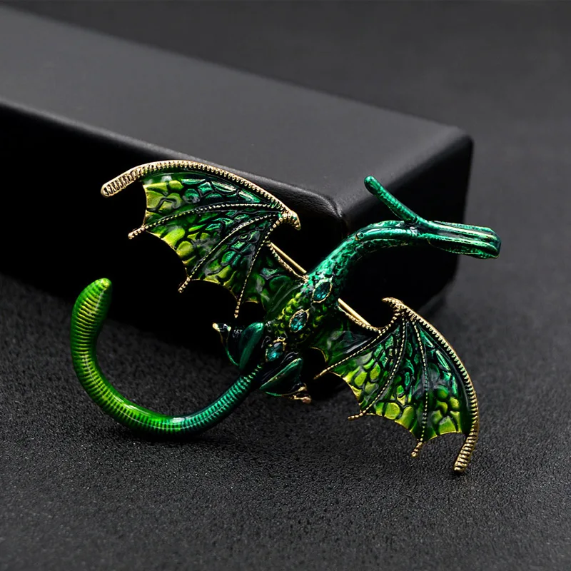 green fly dragon enamel Pins Brooches Decoration label jewelry Badges For bag Clothes Backpack accessories DIY gift