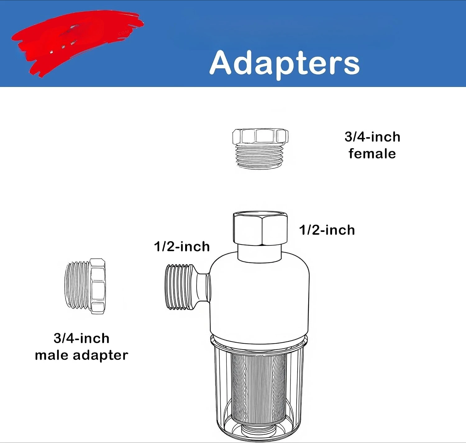 Purifier Reusable Water Filter Spin Down Sediment Filter Sediment Remover for Water Heater Thread Washing Machine Shower Faucet