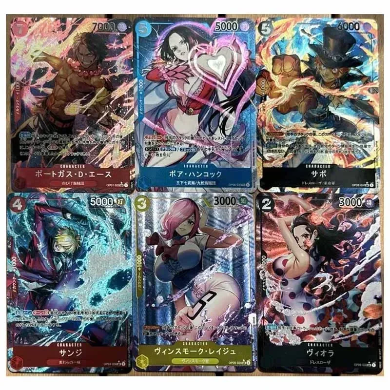 One Piece Card DIY Chopper Boa Hancock Zoro Luffy Ace Sabo Boys Anime kolekcjonerskie karty świąteczne prezenty urodzinowe