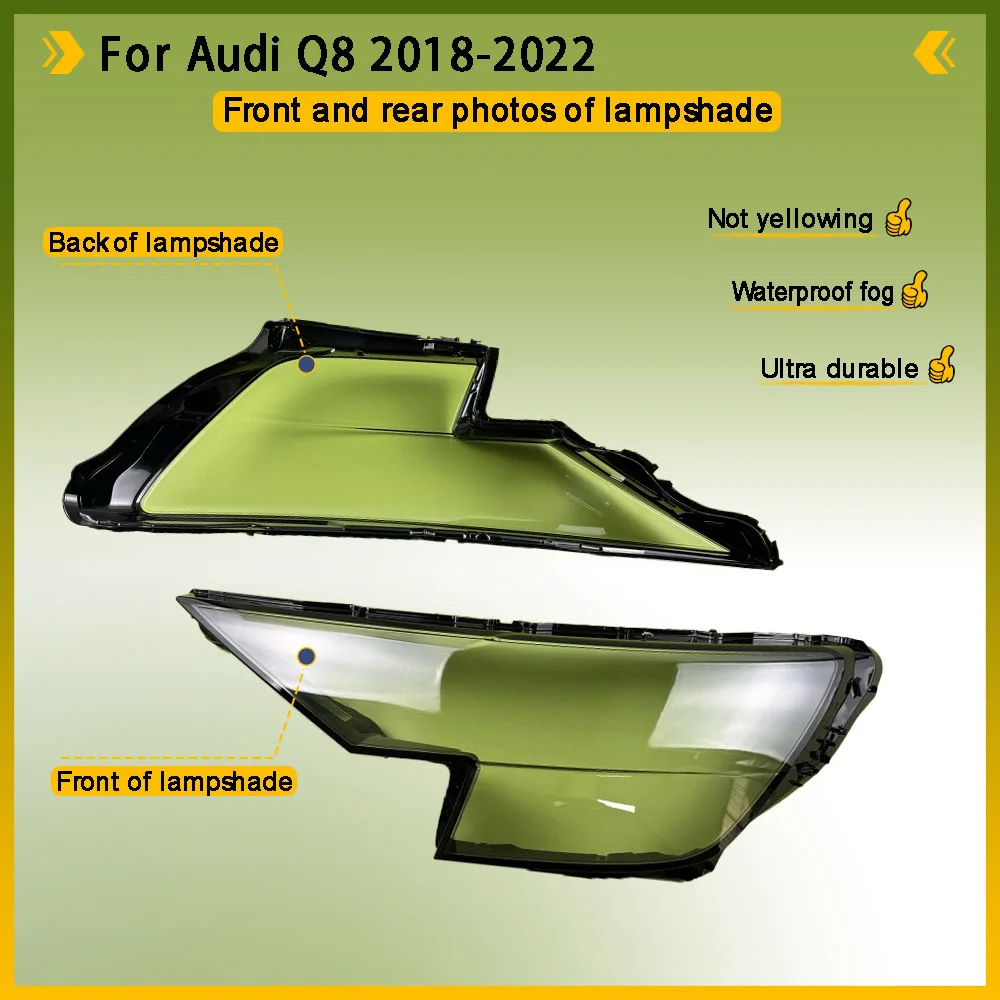 Car Front Headlamps Headlight Cover Transparent Lampshade Front Headlight Cover Shell Car Gadgets For Audi Q8 2018 - 2023