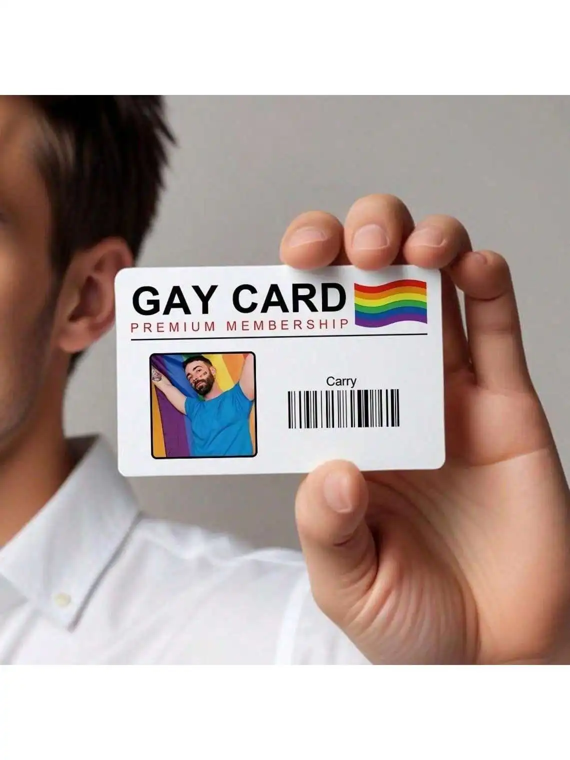 Custom Photo Name Gay Pride Card, Unique Gay Pride Keepsake, Perfect Gift for Lgbt Friends, Personalized Gay Card, Premium Lifet