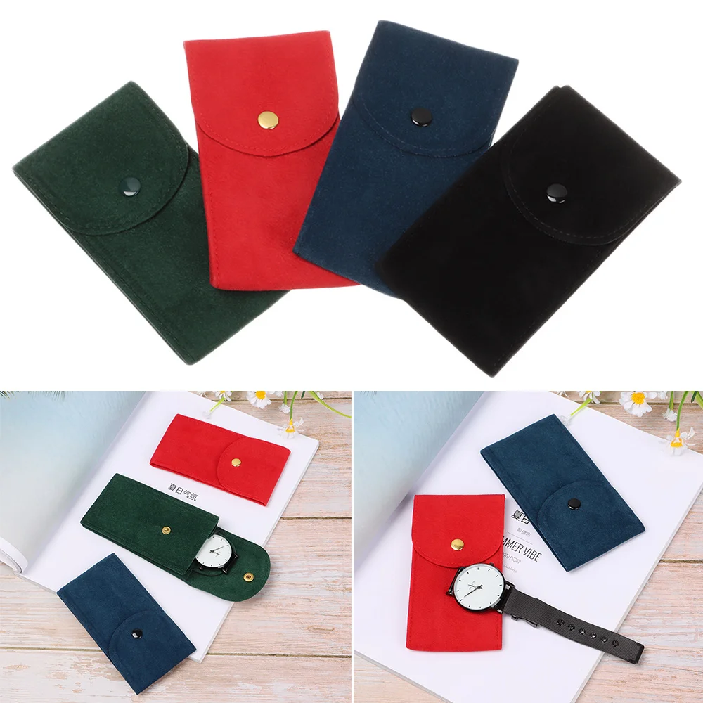 Portable Dust Protect Flannelette Fabric Watches Pockets Watch Boxes Case Collection Watch Pouch Storage Bag Travel Organizer