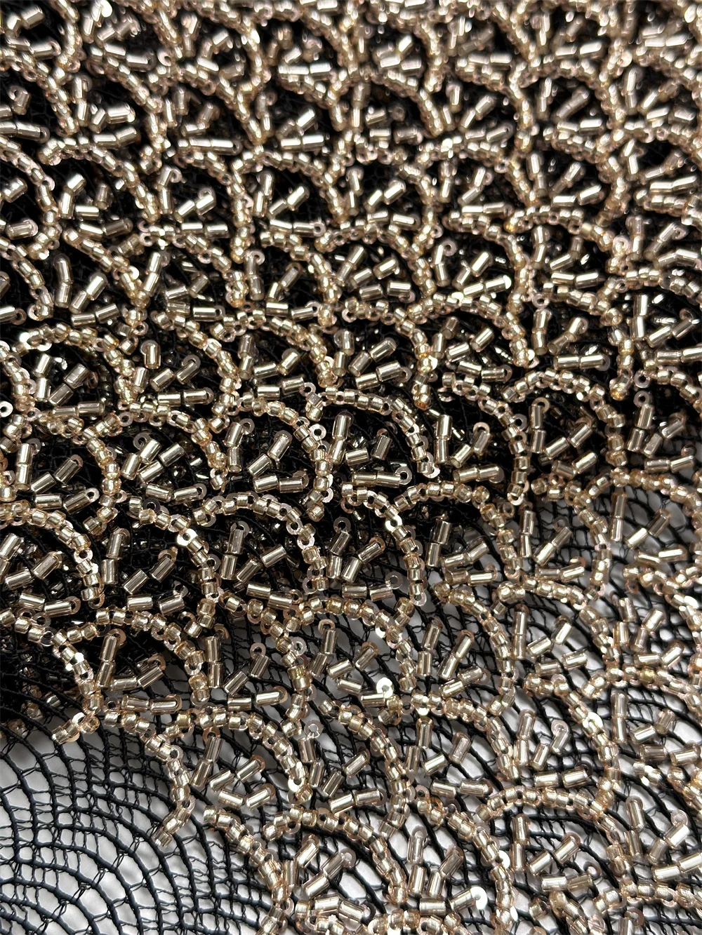 

Luxurious And Unique Heavy industry Sequins Beads Lace Embroidery Fabric 2026 High-End Wedding Dress Women Nigerian Lace Fabric