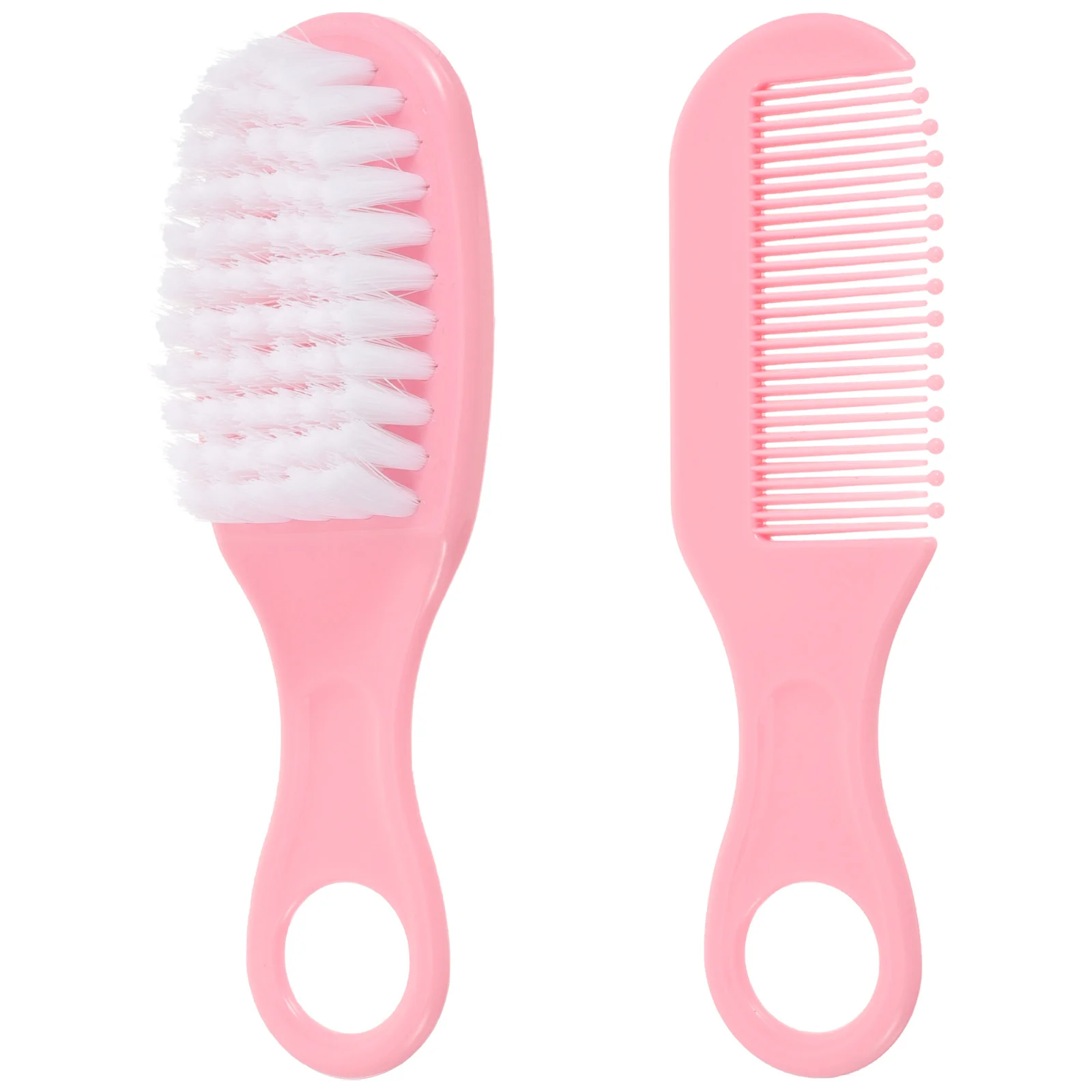 1 Set Baby Brush and Comb Newborn Infant Massage Hair Brush Comb Kit (Pink) Baby Comb Massage Comb Infant Comb