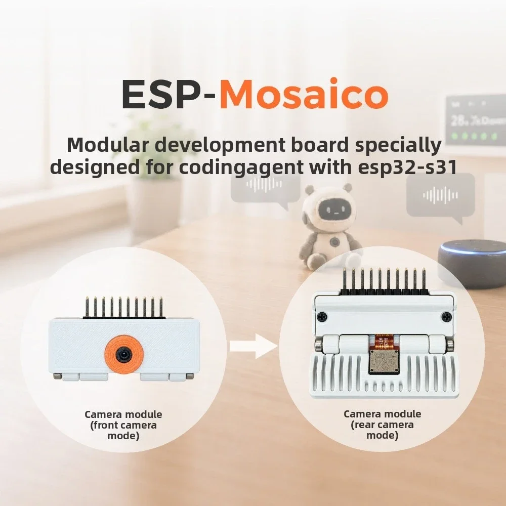 Płytka rozwojowa ESP-Mosaico z 2,16-calowym wyświetlaczem OLED dla agenta kodowania AI ESP32-S31, moduł wielofunkcyjny z kamerą magnetyczną do interakcji. — zdjęcie produktu 4