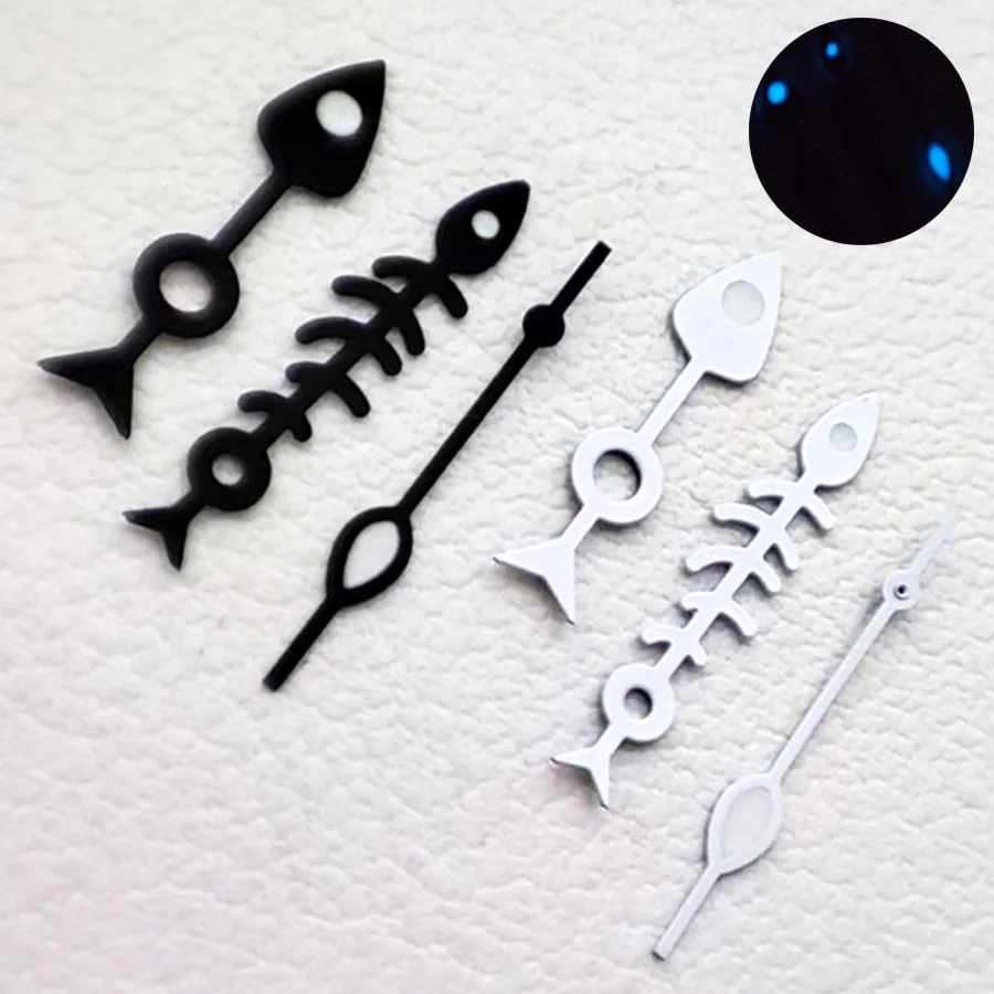 NH35 Hands Modified Watch Hands Personalized Fishbone Hands Three Pin Blue Luminous Hands Suitable For NH35 NH36 4R 7S Movements