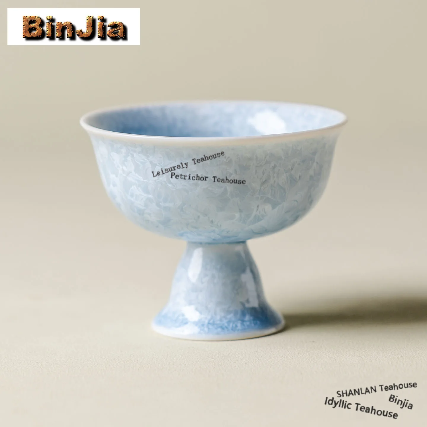 70ml Ice Crystal Glaze High Foot Teacup Zen Tea Bowl Single Cups Tea-tasting Smelling Cup Jianzhan Master Cups Cha Supplies