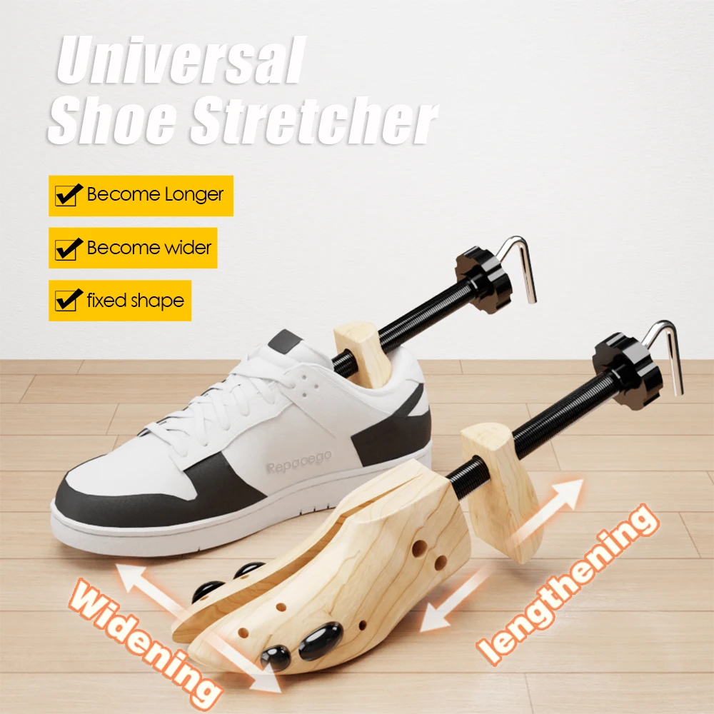 Repacego 1/2 Pc Wooden Shoe Trees Adjustable Shoe Stretcher Expander Men Women Unisex Length Width Shoes Extender Keeper Heels
