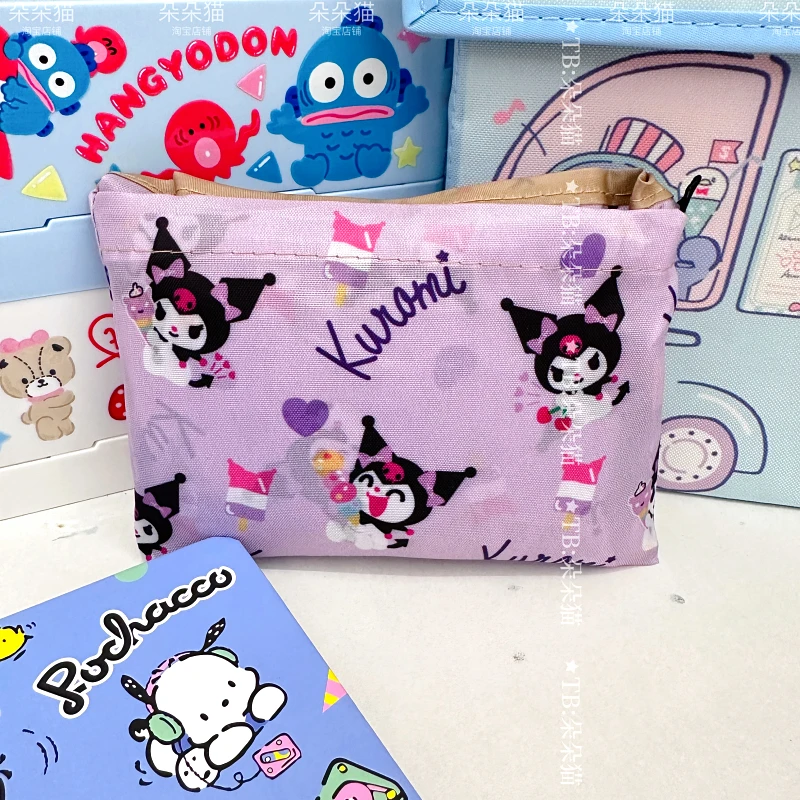 Sanrio Supermarket Shopping Bag Kuromi Hello Kitty My Melody Cinnamoroll Foldable Eco Shopping Bag Kawaii Portable High Capacity