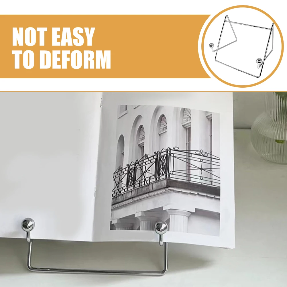 

Tablet Support Photo Book Stand Cooking Decorative Plates Holder Silver Holders