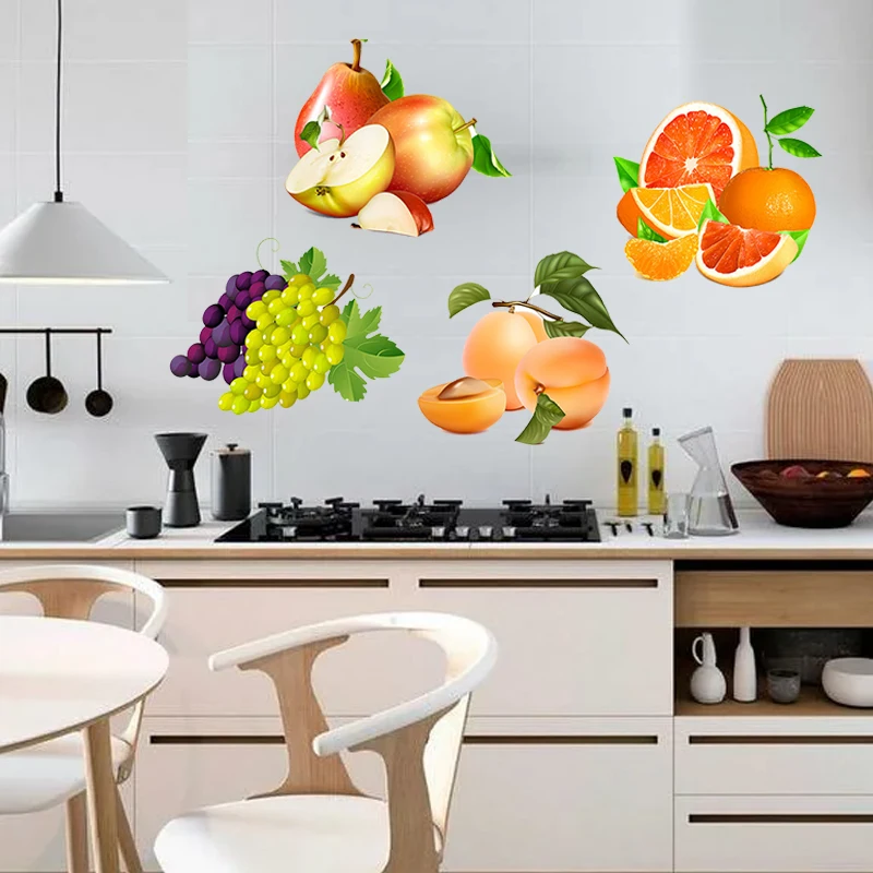 T409 # stiker dapur buah segar, stiker dekorasi ruang makan rumah